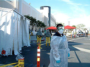 Decontamination drill at an OC hospital