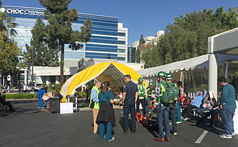 Evacuation tent in spring 2017 drill