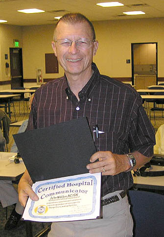 John Walker AC7GK becomes a Certified Hospital Communicator